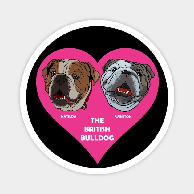 Matilda and Winston - The British Bulldogs Magnet by EvoComicsInc